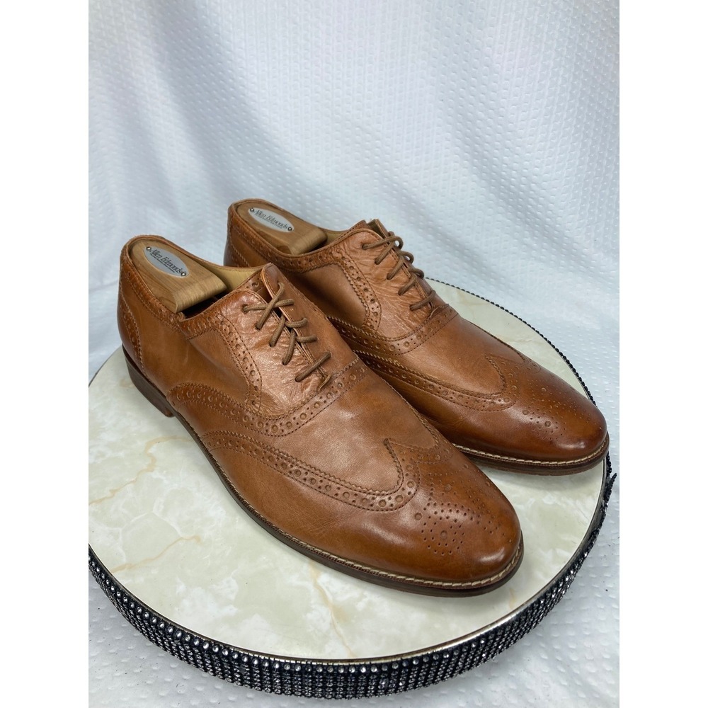 Cole Haan Grand.OS Wingtip Oxford Shoes Mens Sz 11.5 Tan Leather Brogue Preppy